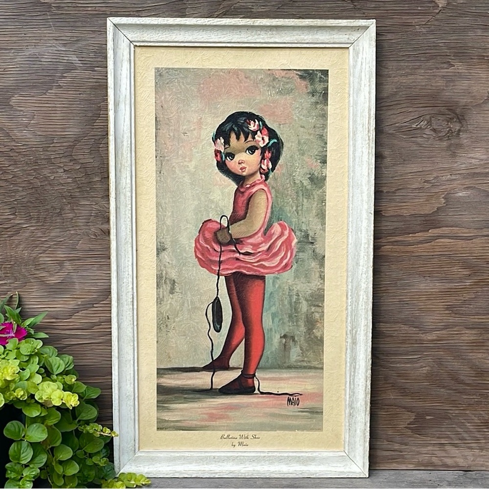Vintage “Ballerina With Shoe” by Jean Maio Framed Print-Mid-Century Modern Art